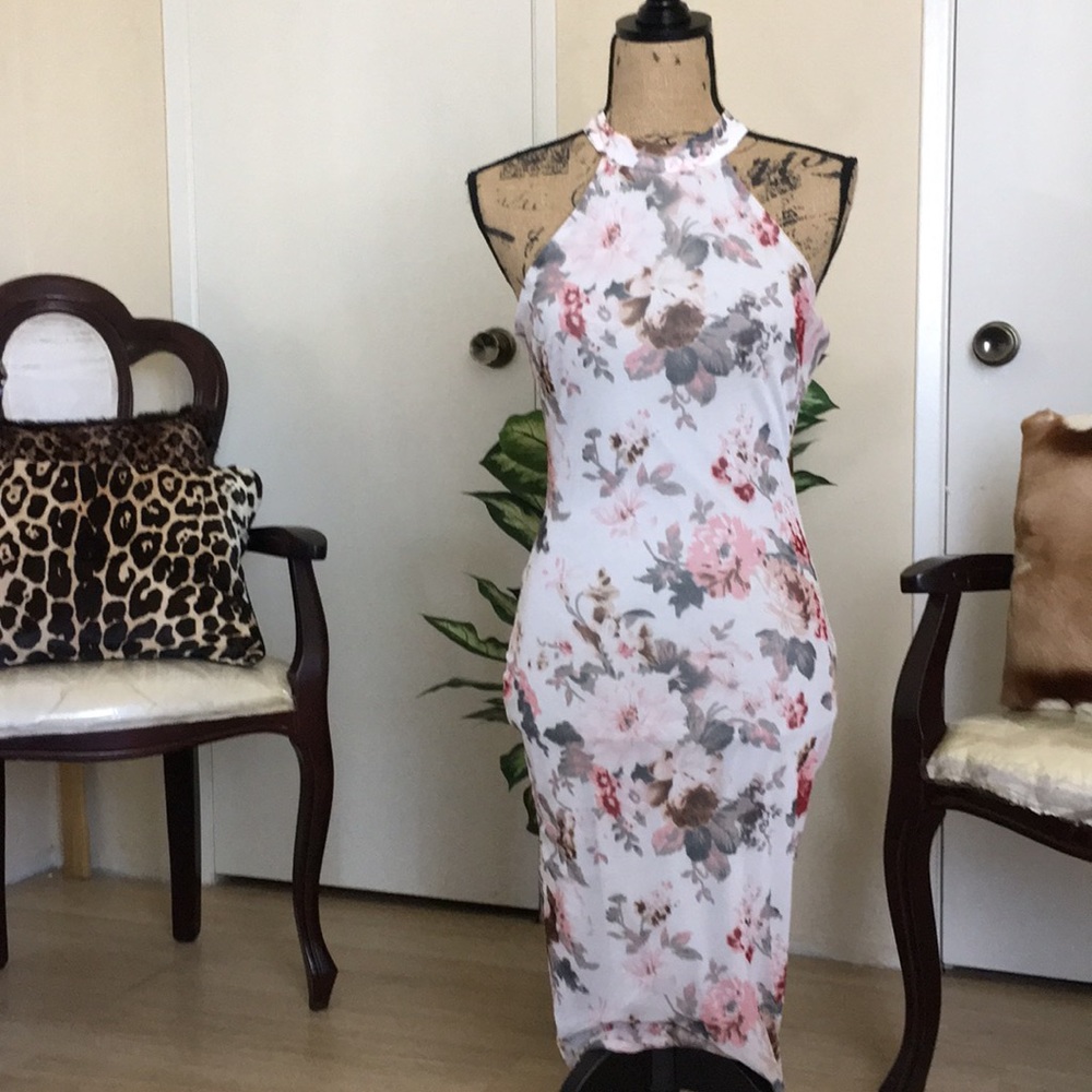 Florar mock neck dress